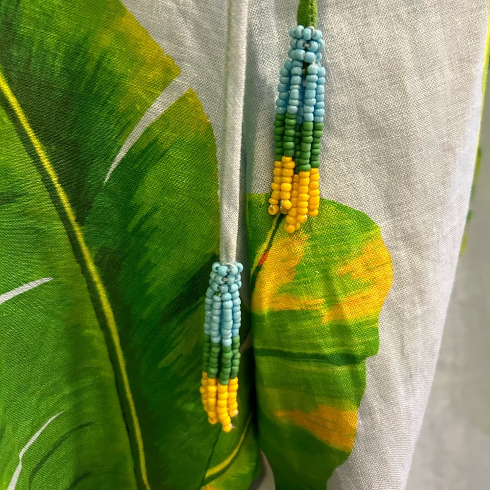 Farm Rio Fresh Bananas Linen-Blend Cropped Pants - Picture 5 of 7